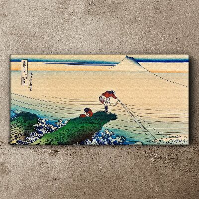 Fishermen by the Shore Canvas Wall art