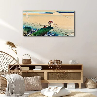 Fishermen by the Shore Canvas Wall art