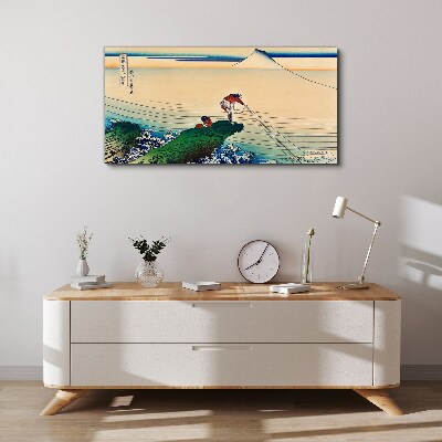 Fishermen by the Shore Canvas Wall art