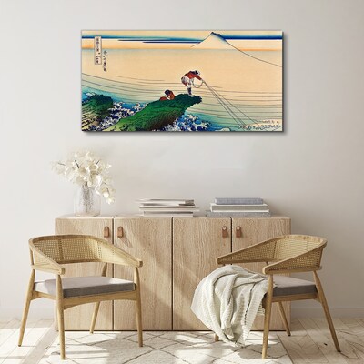 Fishermen by the Shore Canvas Wall art