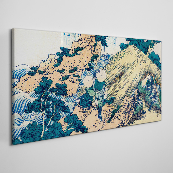 Japanese Village Scene Canvas Wall art