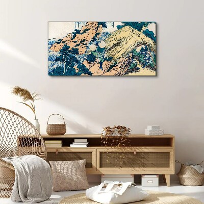 Japanese Village Scene Canvas Wall art