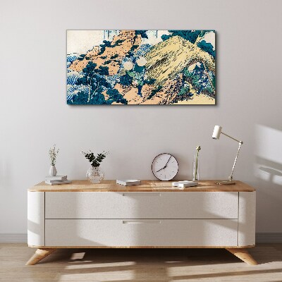 Japanese Village Scene Canvas Wall art