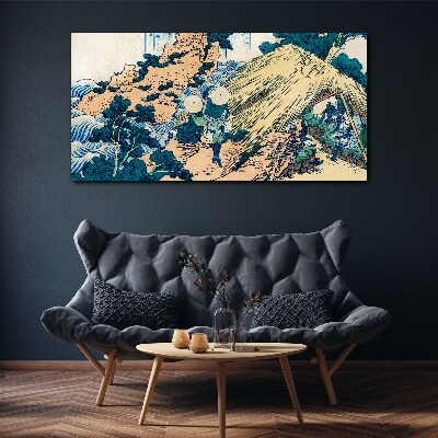 Abstraction asia cottages samurai Canvas Wall art