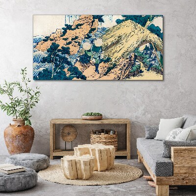 Japanese Village Scene Canvas Wall art