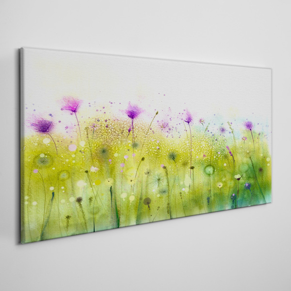 Floral landscape in pastel shades Canvas Wall art