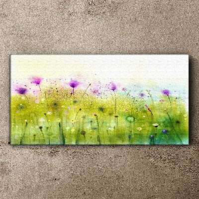 Floral landscape in pastel shades Canvas Wall art