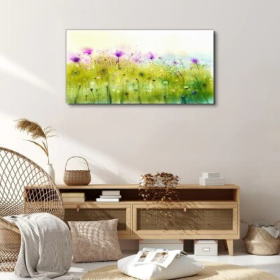 Floral landscape in pastel shades Canvas Wall art
