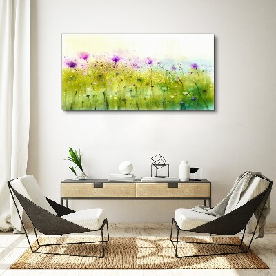 Floral landscape in pastel shades Canvas Wall art