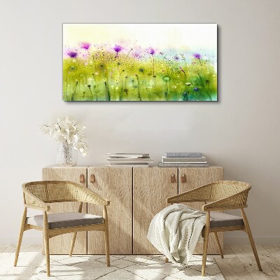 Floral landscape in pastel shades Canvas Wall art