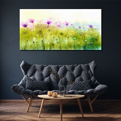 Floral landscape in pastel shades Canvas Wall art