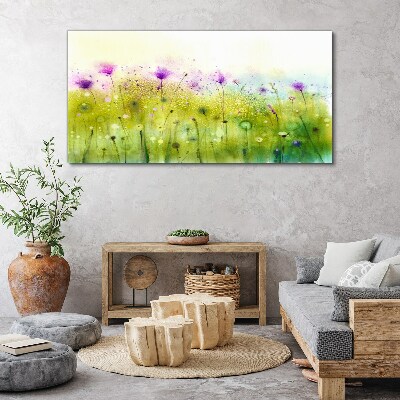 Floral landscape in pastel shades Canvas Wall art