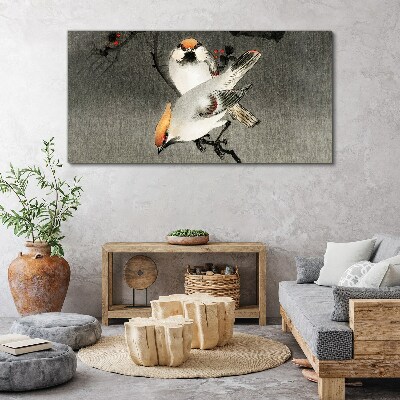 Birds on a branch Canvas Wall art