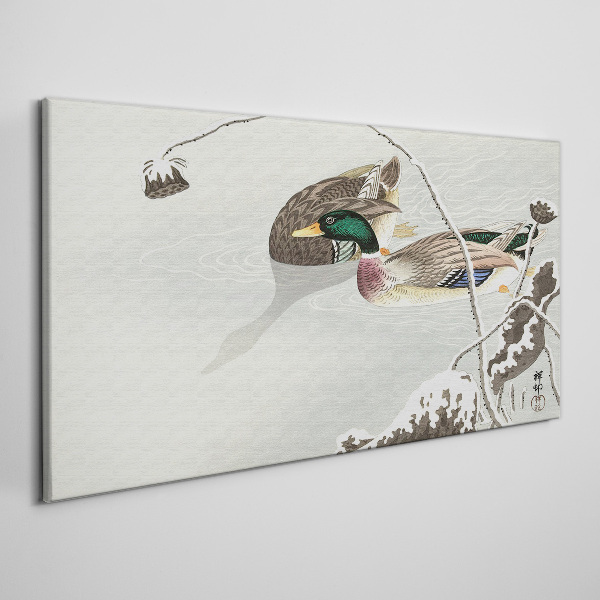 A peaceful scene with ducks Canvas Wall art