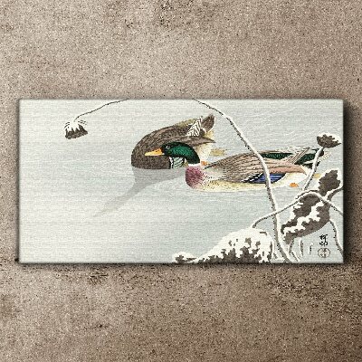 A peaceful scene with ducks Canvas Wall art