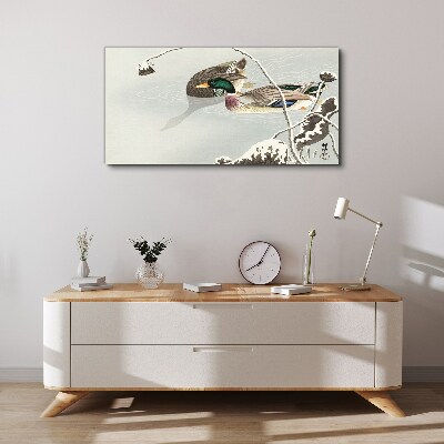 A peaceful scene with ducks Canvas Wall art