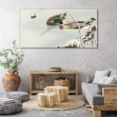 A peaceful scene with ducks Canvas Wall art