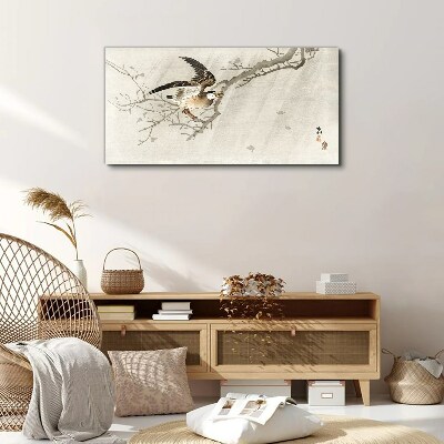 Bird on a branch Canvas Wall art