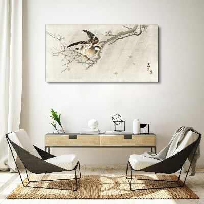 Bird on a branch Canvas Wall art