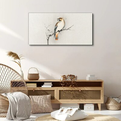 Singing bird on a branch Canvas Wall art