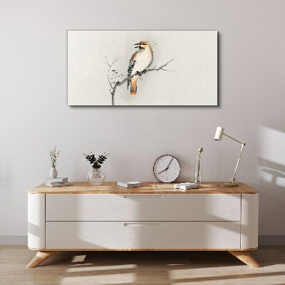 Singing bird on a branch Canvas Wall art