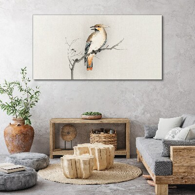 Singing bird on a branch Canvas Wall art