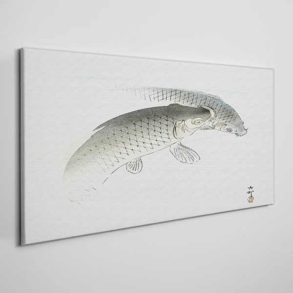 Fish dances in the calm water Canvas Wall art