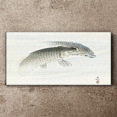 Fish dances in the calm water Canvas Wall art