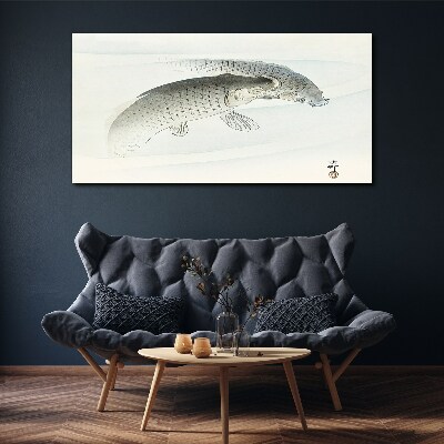 Fish dances in the calm water Canvas Wall art