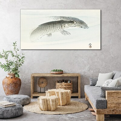 Fish dances in the calm water Canvas Wall art