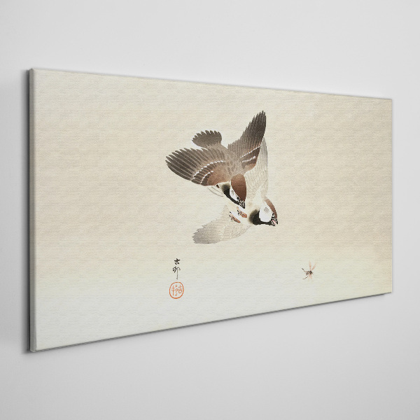 Winged meeting in silence Canvas Wall art