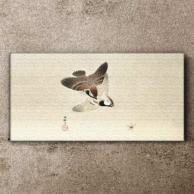 Winged meeting in silence Canvas Wall art
