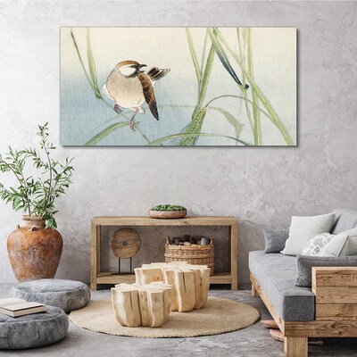 A titmouse against the grass Canvas Wall art