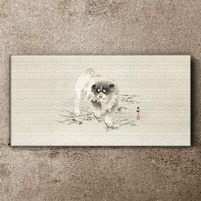 Dog on the grass background Canvas Wall art