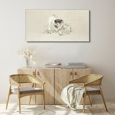 Dog on the grass background Canvas Wall art