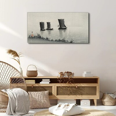 Water sky sea ships Canvas Wall art