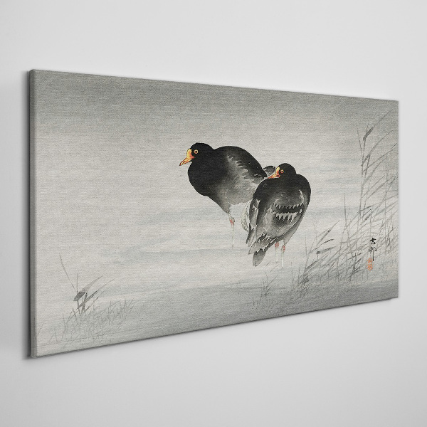 Two ducks on calm water Canvas Wall art