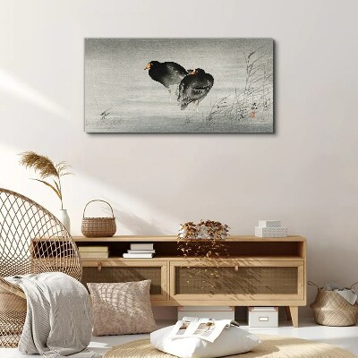 Two ducks on calm water Canvas Wall art