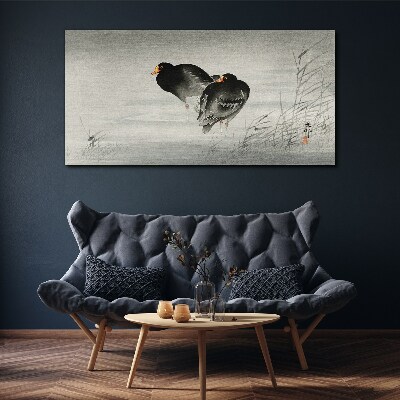Two ducks on calm water Canvas Wall art