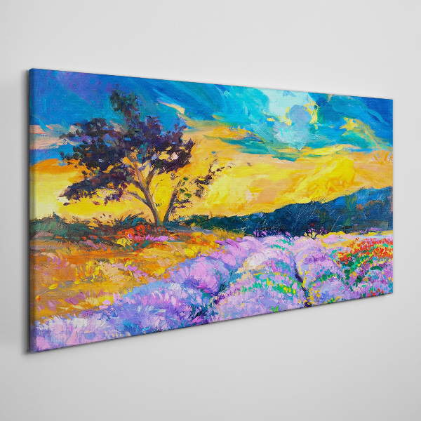 Tree sunset sky Canvas Wall art