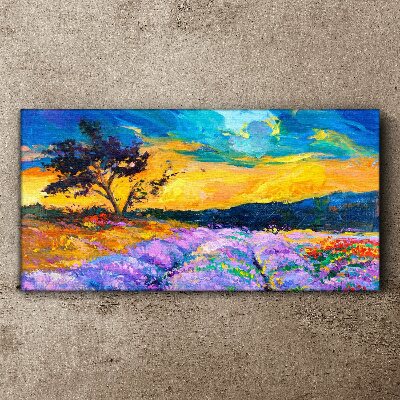 Tree sunset sky Canvas Wall art