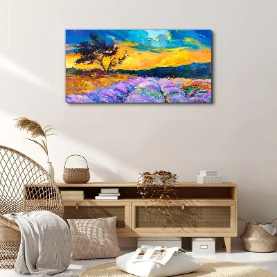 Tree sunset sky Canvas Wall art