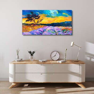 Landscape in sunset colors Canvas Wall art