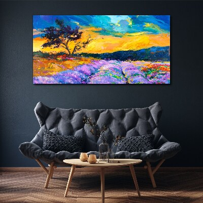 Tree sunset sky Canvas Wall art