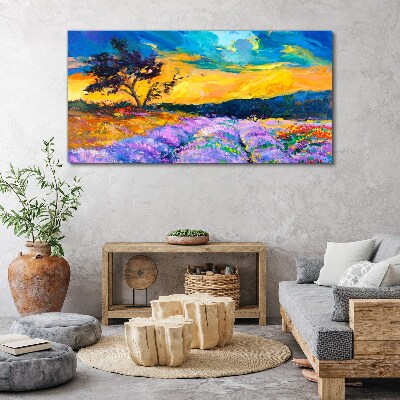 Tree sunset sky Canvas Wall art