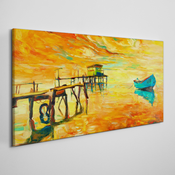 Golden hour by the water Canvas Wall art