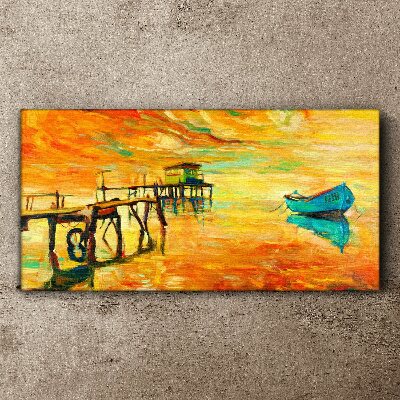 Golden hour by the water Canvas Wall art
