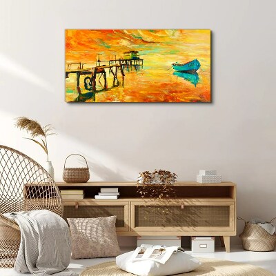 Port sunset sky Canvas Wall art