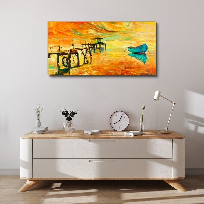 Port sunset sky Canvas Wall art