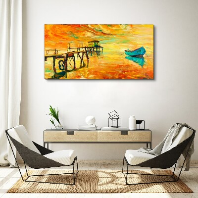 Port sunset sky Canvas Wall art